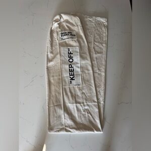 Off-White Cream Bag with Black Text